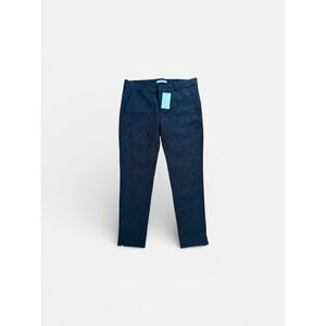 Mango MNG Suit Black Paisley Jacquard Slim Ankle Slit Dress Pants USA 8 NEW